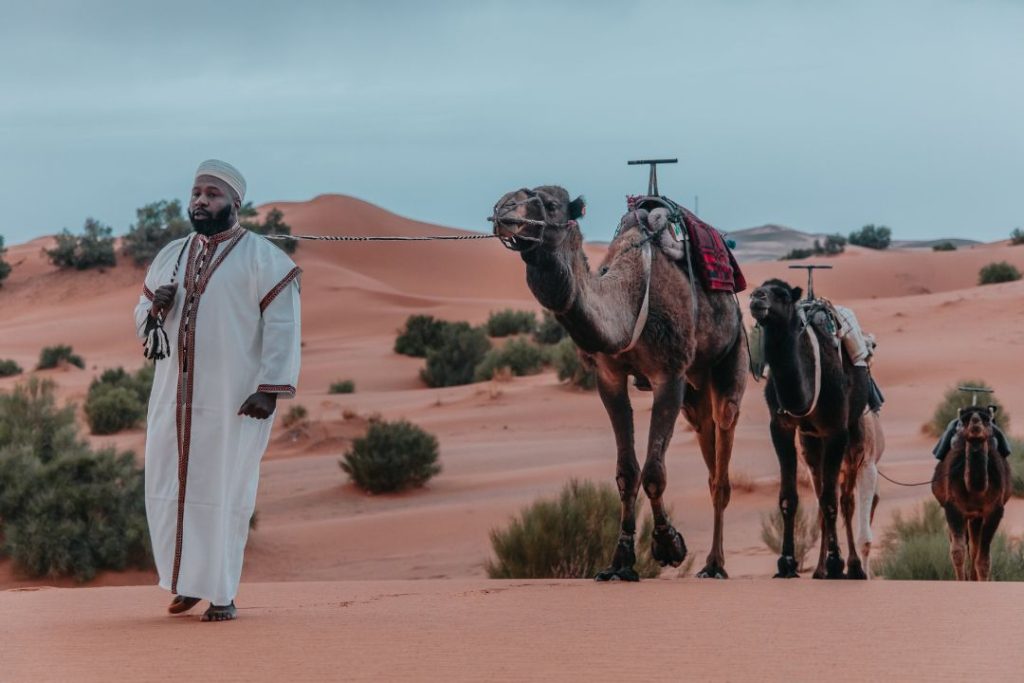 camel ride of our fes to marrakech desert tour 5 days